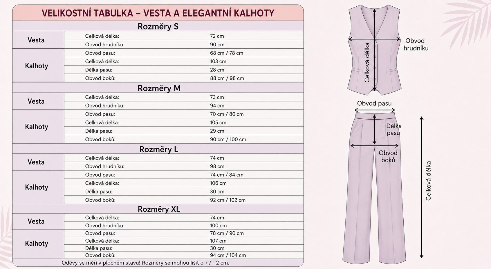 Kalhoty + vesta